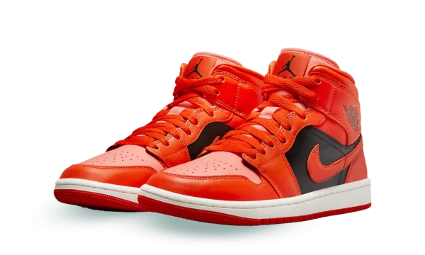 DM3381-600 Air Jordan 1 Mid Orange Black (W)