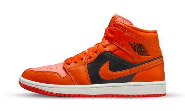 DM3381-600 Air Jordan 1 Mid Orange Black (W)