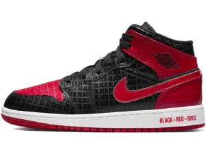 DM9650-001 Air Jordan 1 Mid Bred Text (GS)