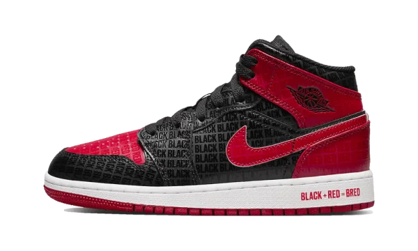 DM9650-001 Air Jordan 1 Mid Bred Text (GS)