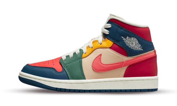 DN3738-400 Air Jordan 1 Mid Multi Color 2022 (W)