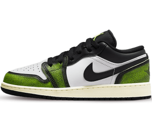 DO8244-003 Air Jordan 1 Low White Black Green (GS)