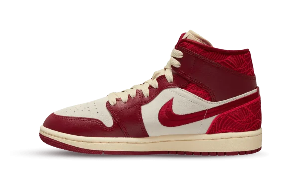 DZ2820-601 Air Jordan 1 Mid SE Tiki Leaf Team Red (W)