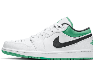 553558-129 Air Jordan 1 Low White Lucky Green Black