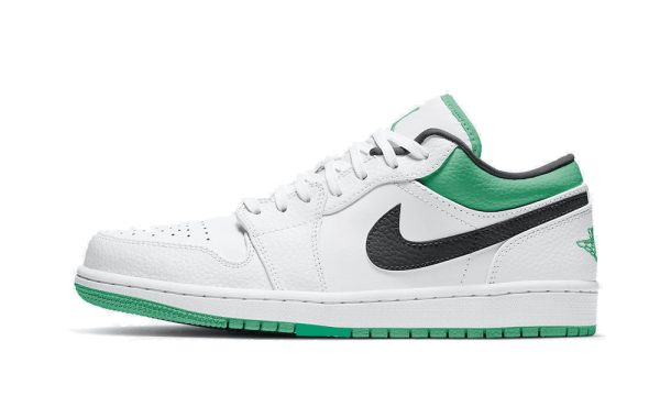 553558-129 Air Jordan 1 Low White Lucky Green Black