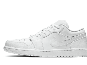 553558-130 Air Jordan 1 Low Triple White Tumbled Leather