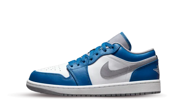 553558-412 Air Jordan 1 Low True Blue Cement