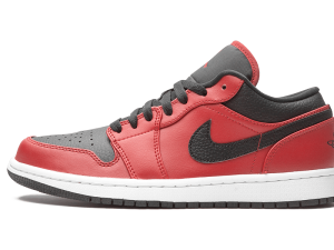 553558-605 Air Jordan 1 Low Reverse Bred Pebbled Swoosh