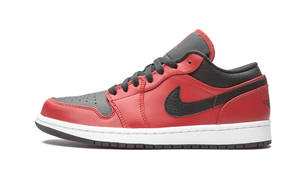 553558-605 Air Jordan 1 Low Reverse Bred Pebbled Swoosh