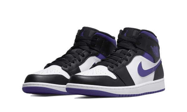 554724-095 Air Jordan 1 Mid White Black Purple