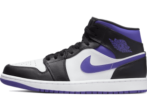 554724-095 Air Jordan 1 Mid White Black Purple