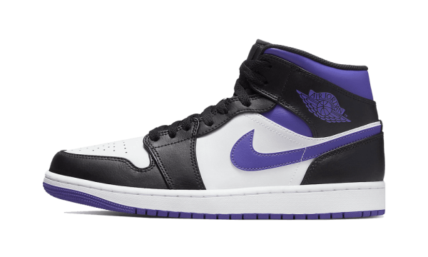 554724-095 Air Jordan 1 Mid White Black Purple