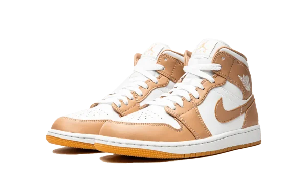 554724-271 Air Jordan 1 Mid Hemp Tan White