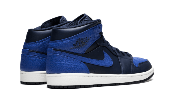 554724-412 Air Jordan 1 Mid Obsidian Game Royal