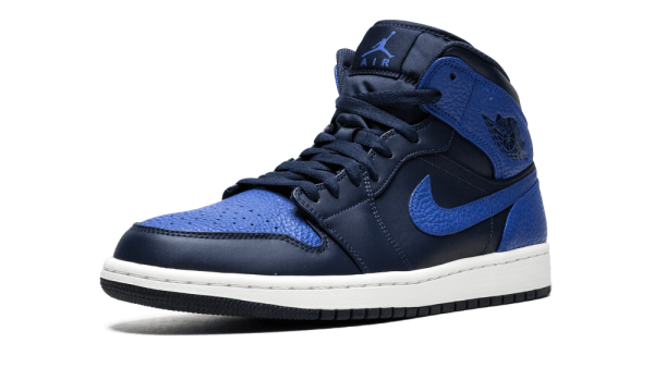 554724-412 Air Jordan 1 Mid Obsidian Game Royal