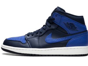 554724-412 Air Jordan 1 Mid Obsidian Game Royal