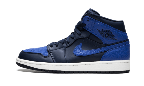 554724-412 Air Jordan 1 Mid Obsidian Game Royal