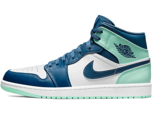 554724-413 Air Jordan 1 Mid Blue Mint