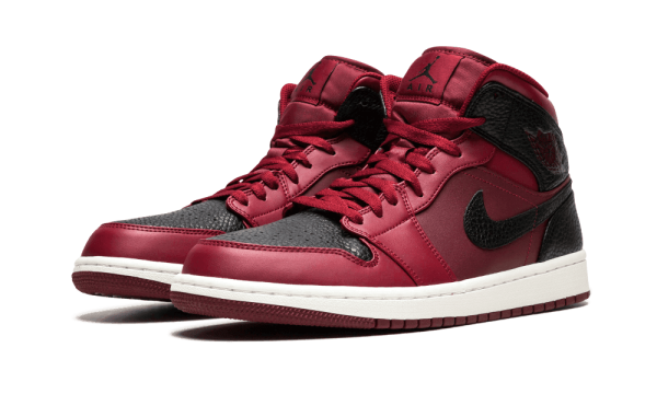 554724-601 Air Jordan 1 Mid Team Red Black