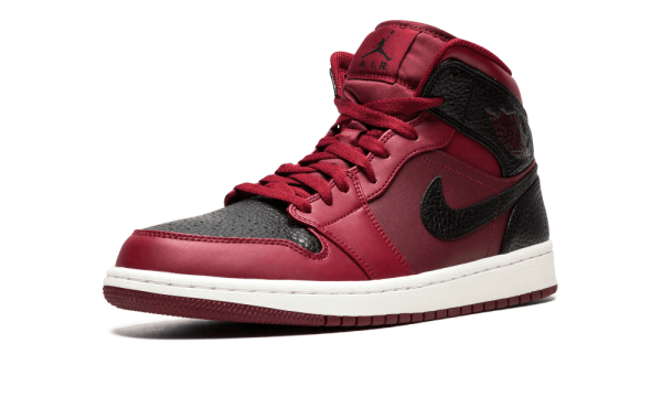 554724-601 Air Jordan 1 Mid Team Red Black