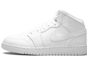 554725-130 Air Jordan 1 Mid Triple White (GS)