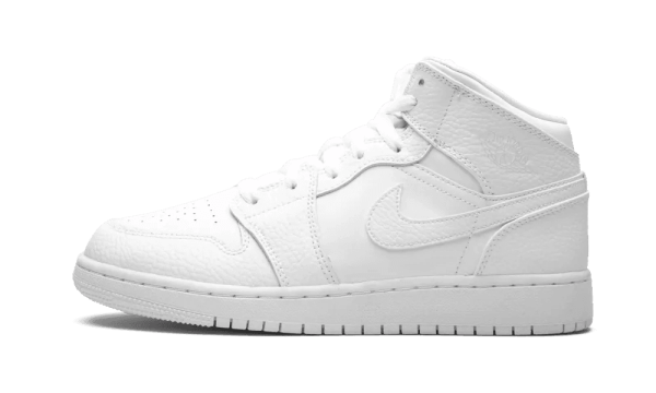 554725-130 Air Jordan 1 Mid Triple White (GS)