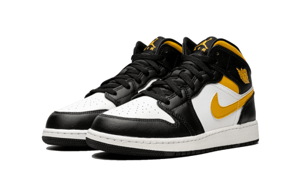 554725-177 Air Jordan 1 Mid White Pollen Black (GS)