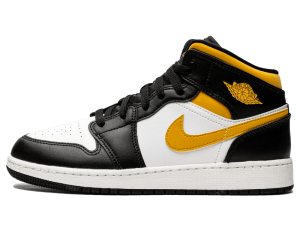 554725-177 Air Jordan 1 Mid White Pollen Black (GS)