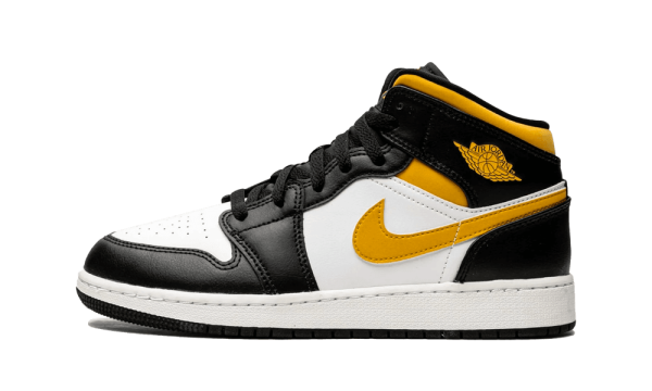 554725-177 Air Jordan 1 Mid White Pollen Black (GS)