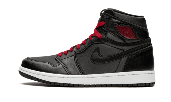 555088-060 Air Jordan 1 Retro High Black Satin Gym Red