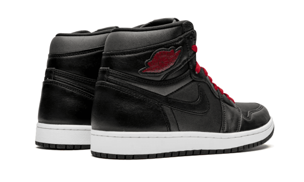 555088-060 Air Jordan 1 Retro High Black Satin Gym Red