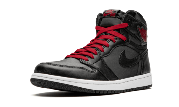 555088-060 Air Jordan 1 Retro High Black Satin Gym Red