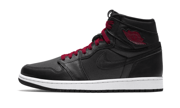 555088-060 Air Jordan 1 Retro High Black Satin Gym Red