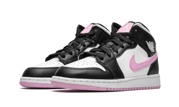 555112-103 Air Jordan 1 Mid White Light Arctic Pink GS