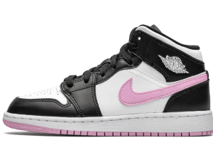 555112-103 Air Jordan 1 Mid White Light Arctic Pink GS