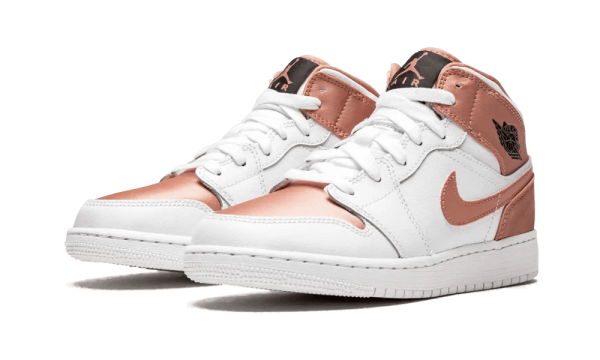 555112-190 Air Jordan 1 Mid White Rose Gold (GS)