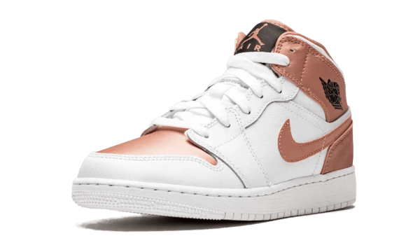 555112-190 Air Jordan 1 Mid White Rose Gold (GS)