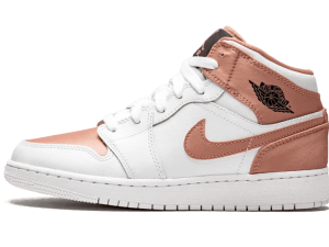 555112-190 Air Jordan 1 Mid White Rose Gold (GS)