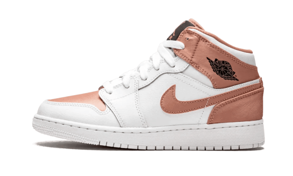 555112-190 Air Jordan 1 Mid White Rose Gold (GS)