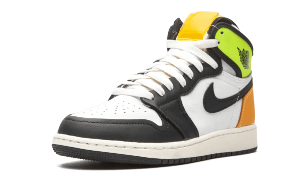 575441-118 Air Jordan 1 Retro High White Black Volt University Gold (GS)