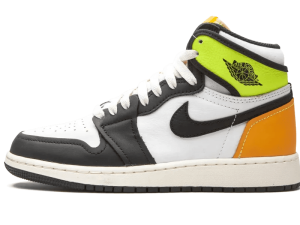 575441-118 Air Jordan 1 Retro High White Black Volt University Gold (GS)