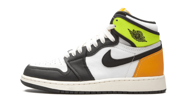 575441-118 Air Jordan 1 Retro High White Black Volt University Gold (GS)