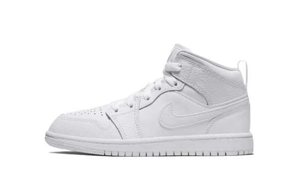 640734-130 Air Jordan 1 Mid Triple White 2021 (PS)