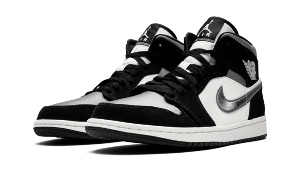 852542-011 Air Jordan 1 Mid Satin Grey Toe