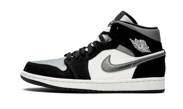 852542-011 Air Jordan 1 Mid Satin Grey Toe