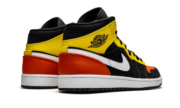 852542-087 Günstig Air Jordan 1 Mid Black Amarillo Orange