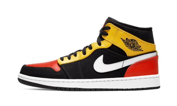 852542-087 Günstig Air Jordan 1 Mid Black Amarillo Orange