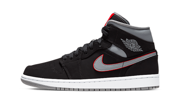 Bestseller 554724-060 Air Jordan 1 Mid Black Particle Grey Gym Red