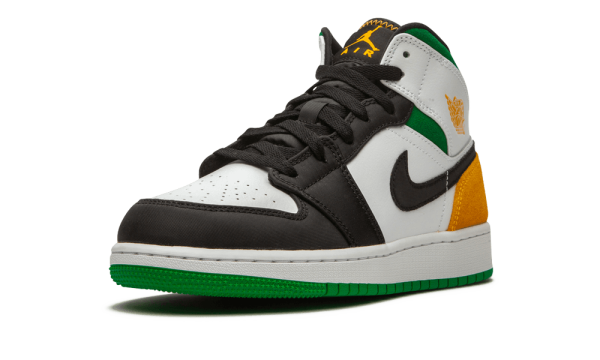 BQ6931-101 Air Jordan 1 Mid SE White Laser Orange Lucky Green (GS)