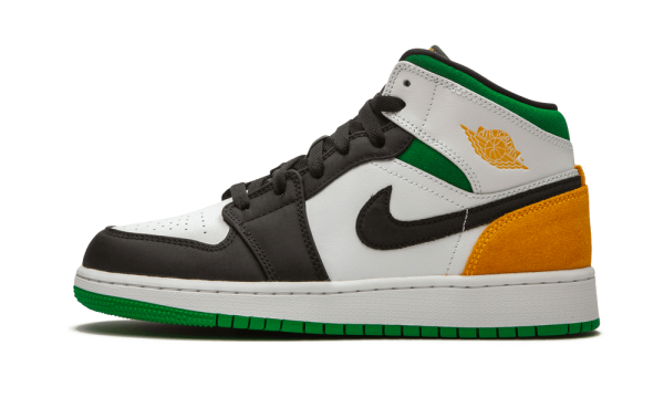 BQ6931-101 Air Jordan 1 Mid SE White Laser Orange Lucky Green (GS)